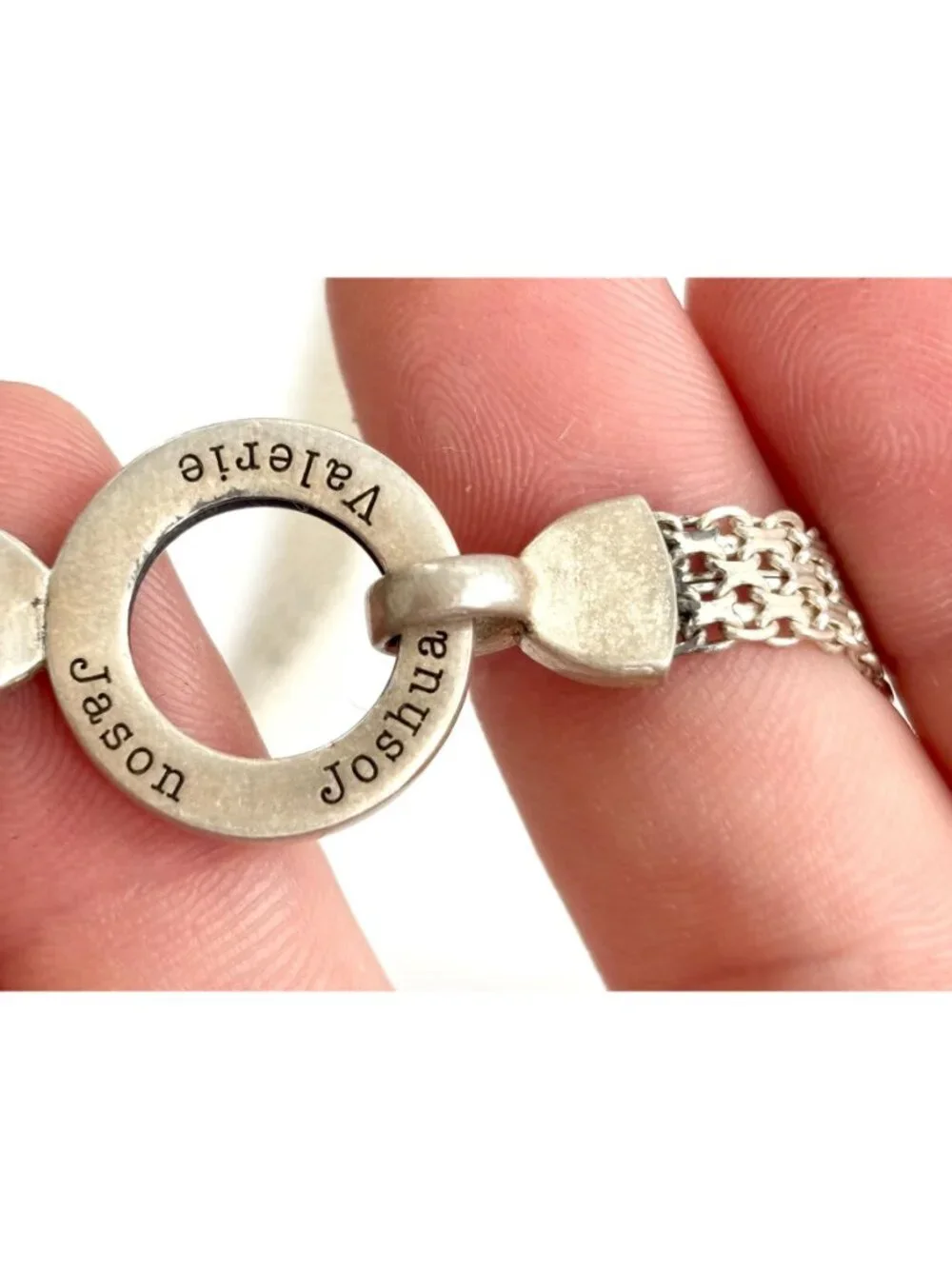 Family Tree Jason Josh Valerie Sterling Silver 925 Vintage Pendant Necklace 16